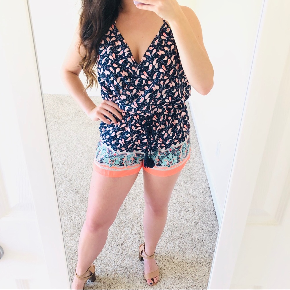 Neon Paisley Romper